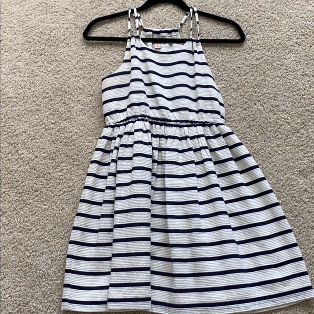 Navy Striped A-Line Dress